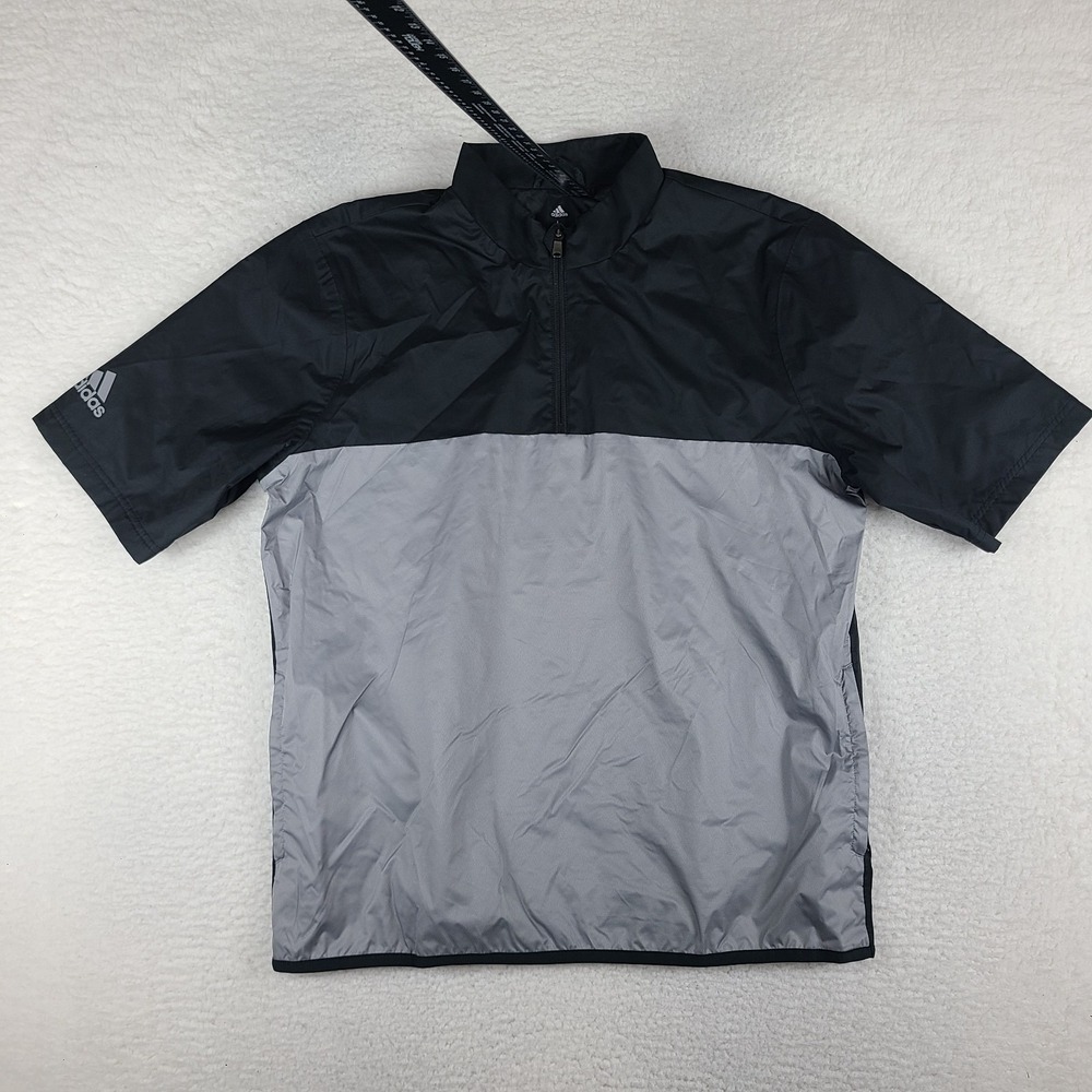 Adidas Sweater Mens Large Black Gray Climastorm‎ Golf Performance Windbreaker